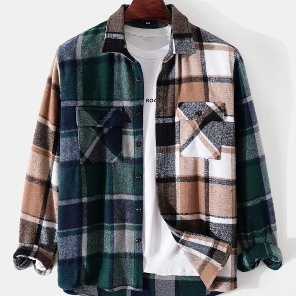 Other - Casual Multicolor Men Plaid Overcoat